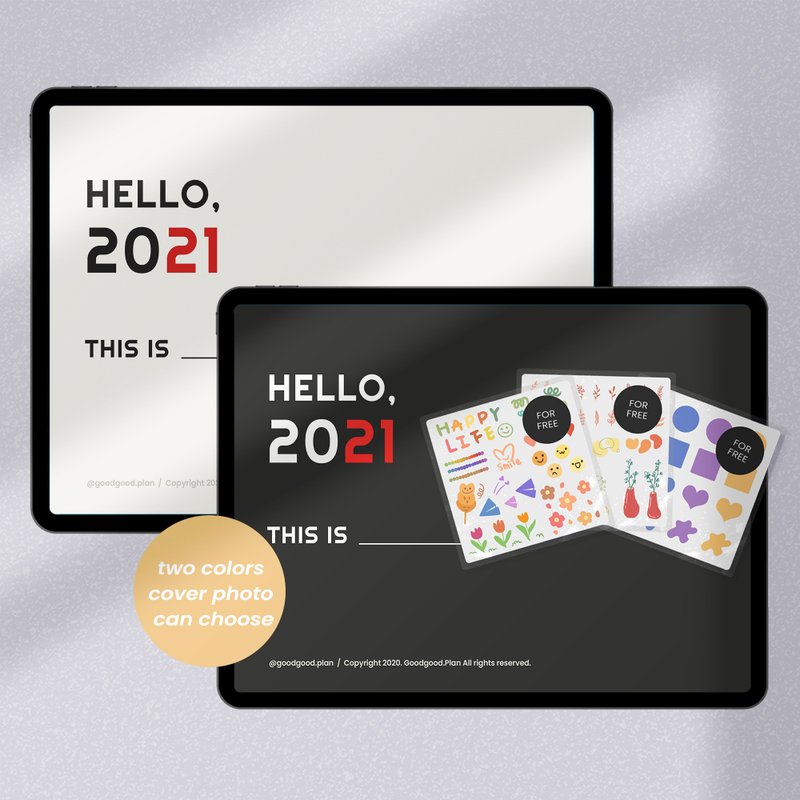 2021 Electronic Pocket Account [Classic and Simple] / iPad planner / Goodnotes template - สมุดบันทึก/สมุดปฏิทิน - วัสดุอีโค ขาว