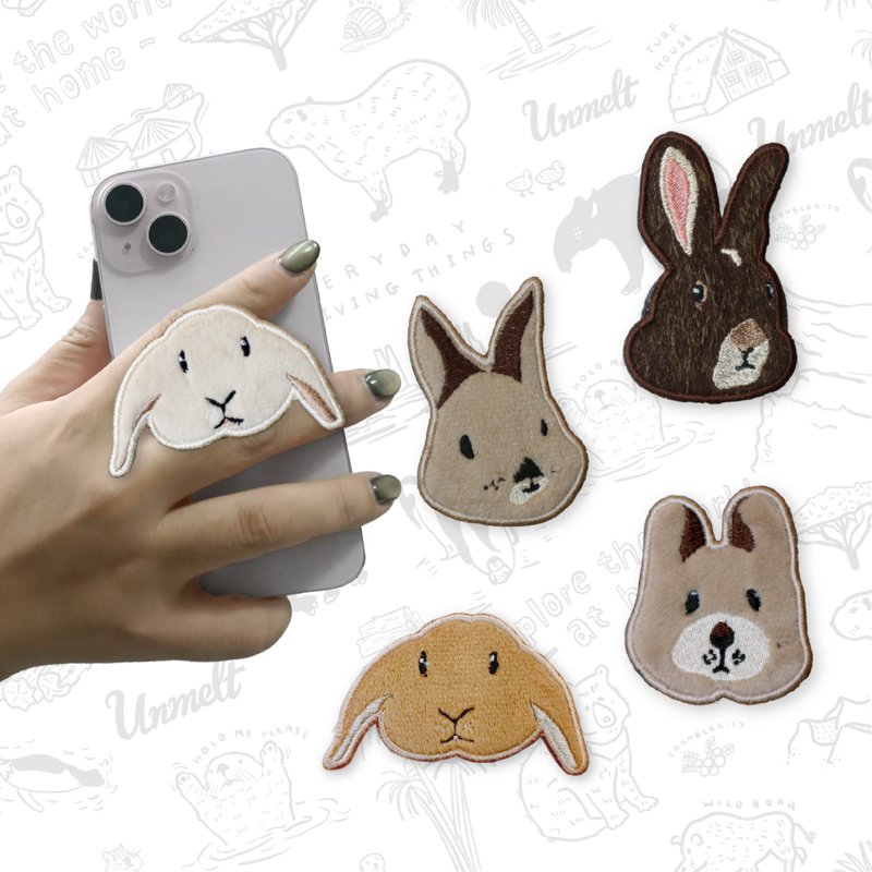 Griptok Magsafe (FLAT) Bunny team / rabbit / Phone grip / pop socket - Phone Stands & Dust Plugs - Polyester Brown