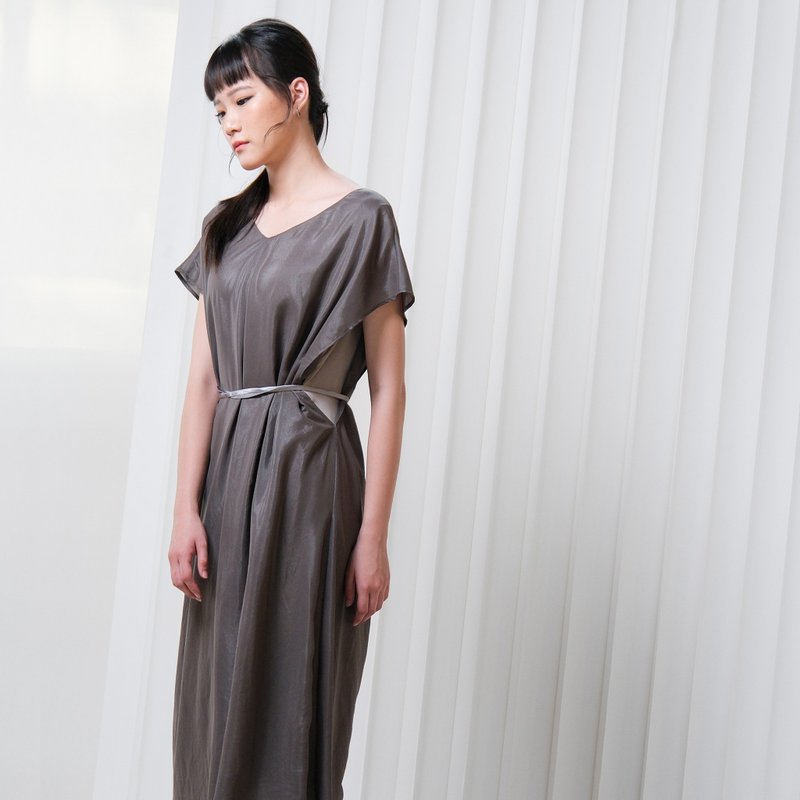 How to Wear the Athenian Goddess Long Dress - Silver Light Gray Green - One Piece Dresses - Polyester Yellow