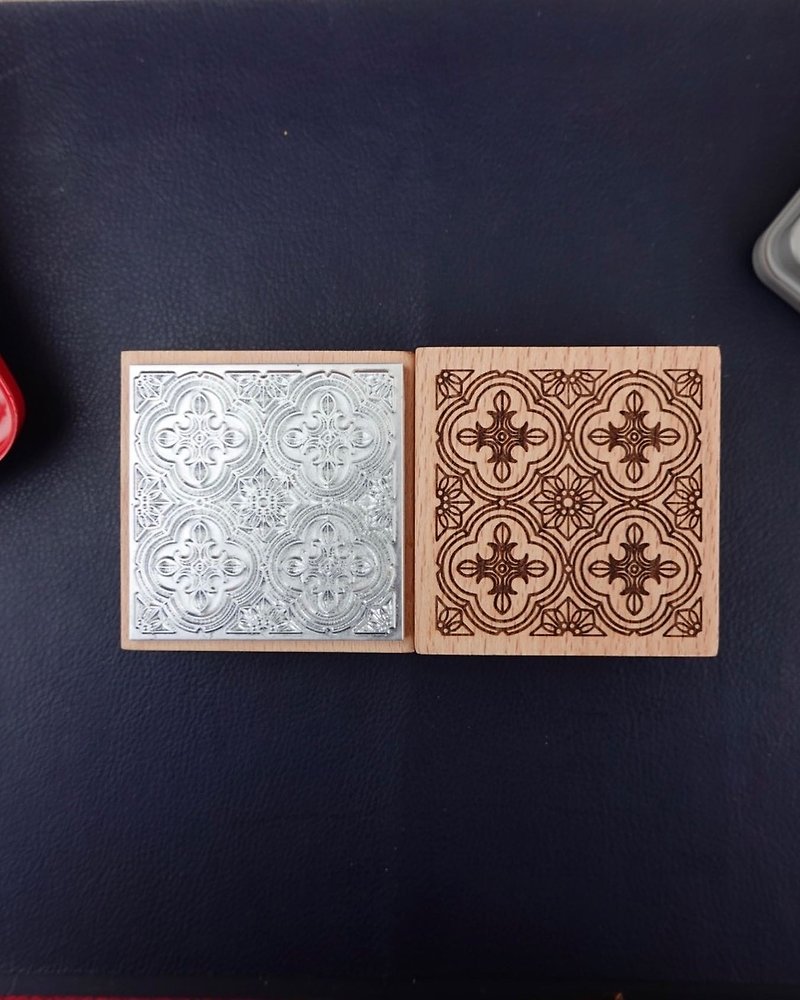Metal printed beech wood stamp-Begonia Flower Window - Stamps & Stamp Pads - Wood 