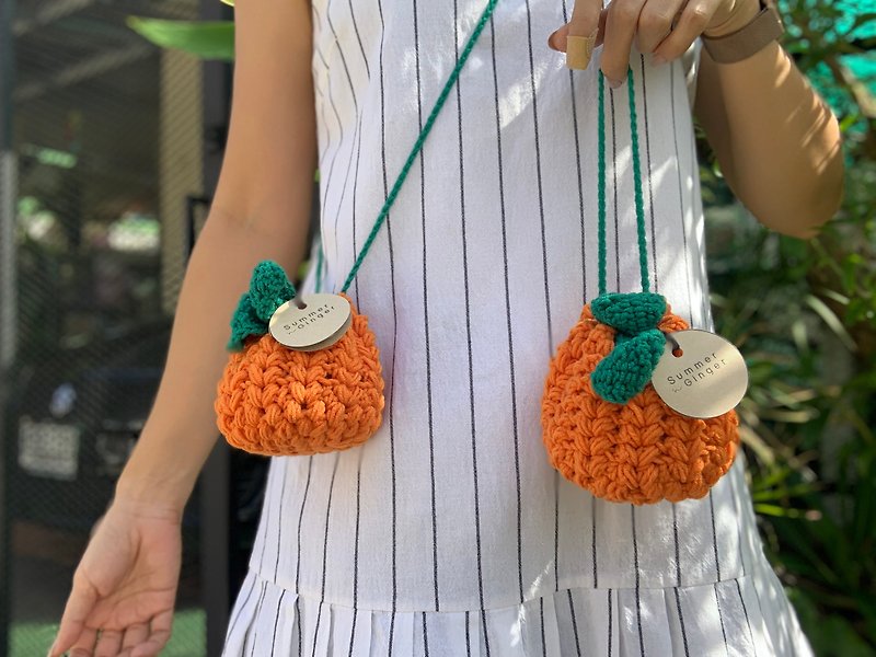 Summer Orange  Pouch - Drawstring Bags - Other Man-Made Fibers Orange