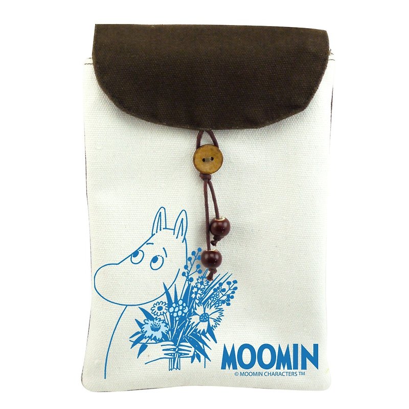 Moomin Lulu Rice Authorized-Mobile Pouch [MOOMIN] (Shoulder) - กระเป๋าแมสเซนเจอร์ - ผ้าฝ้าย/ผ้าลินิน สีน้ำเงิน