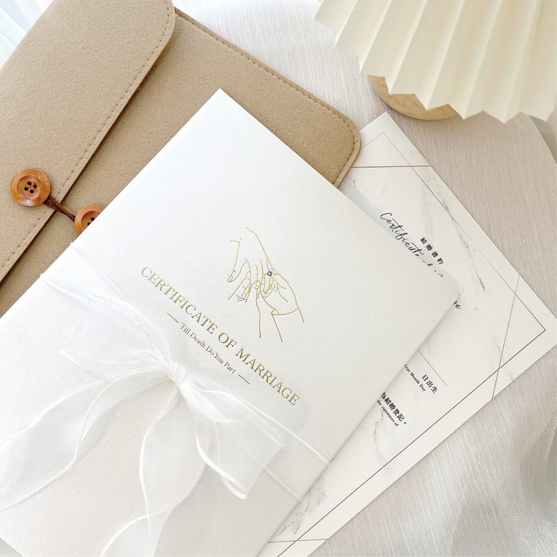 箔押し婚姻届セット│役所提出可│パールムーンホワイト│結婚証明書セット - 結婚証明書 - 紙 