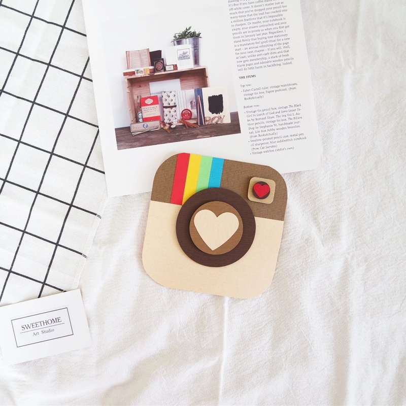 Ready stock / IG camera-shaped handmade card - folio flip card creative card Valentine's Day card - การ์ด/โปสการ์ด - กระดาษ 