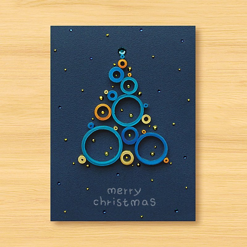(2 styles to choose from) Handmade Rolled Paper Card _ Starry Sky Series-Dream Bubble Christmas Season - การ์ด/โปสการ์ด - กระดาษ สีน้ำเงิน