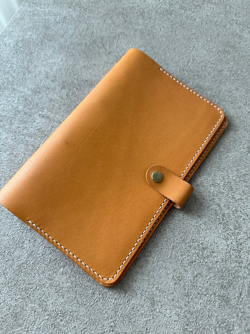 [Refurbished] Yellow-brown A6 six-hole loose-leaf notebook - Notebooks & Journals - Genuine Leather Orange