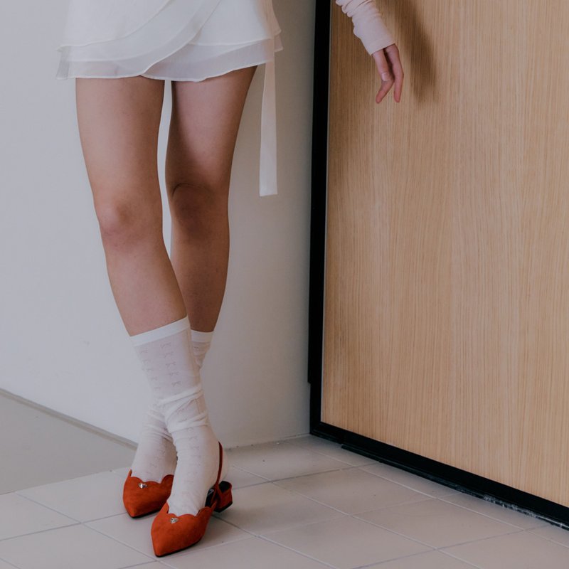 Mermaid Slingback Lipsick Red - 女皮鞋 - 真皮 紅色
