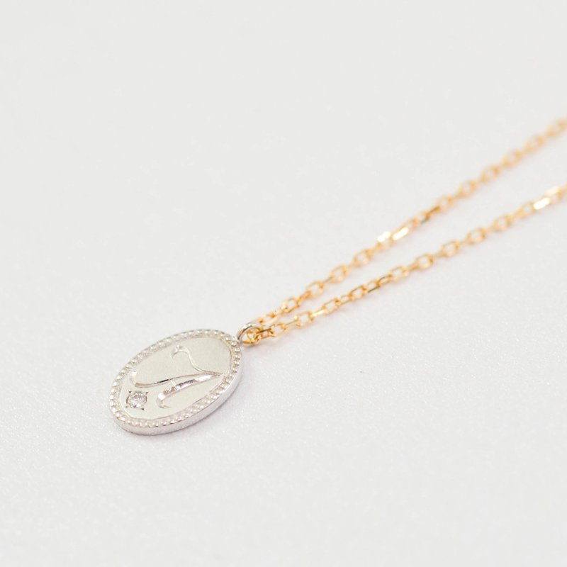Ptt950×Chain K18YG×Diamond 0.007ct  Me - 項鍊 - 其他金屬 金色