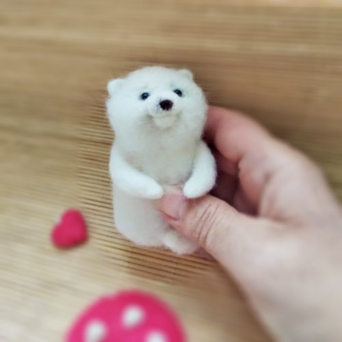 №446❤️Heartページ♡サモエド柄♡トイプードル柄♡ハンドメイド♡♡ 手作りのインテリアおもちゃ。サモエド犬の装飾。サモエド愛好家