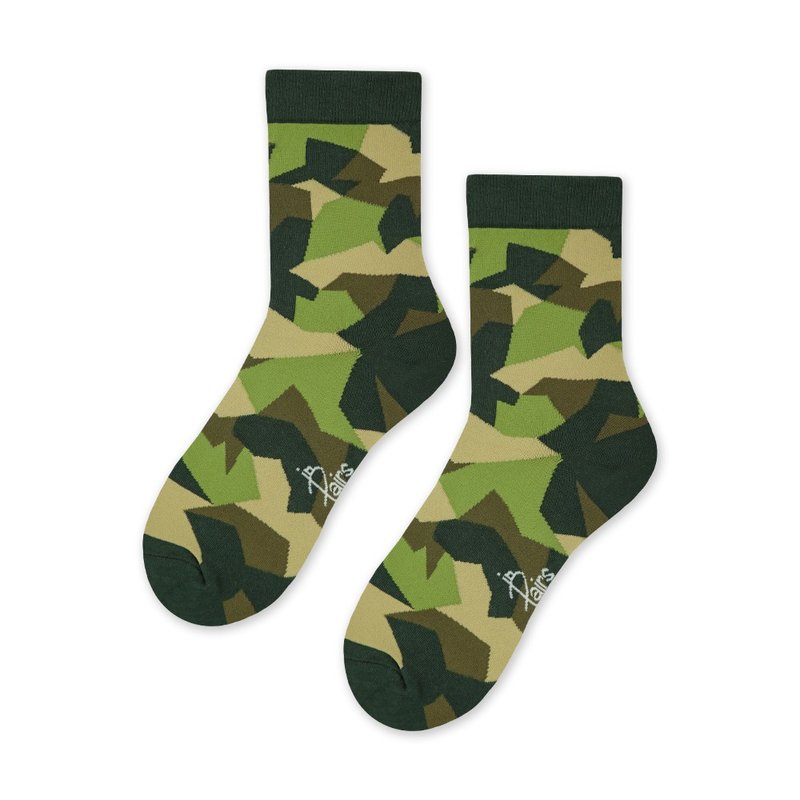 【in Pairs】Camouflage geometry | Socks - Socks - Cotton & Hemp Multicolor