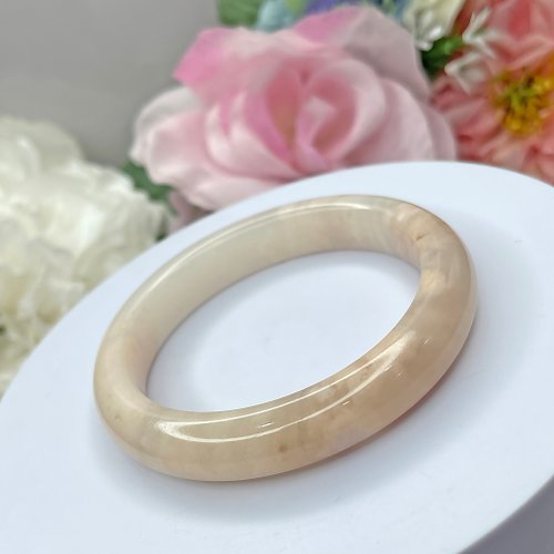 OLINA DESIGN歐林娜設計 NO.145冰潤粉櫻花手鐲 內徑 61MM 圈口 平安鐲 玉鐲 櫻花粉手環