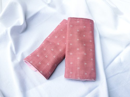 日記畫星星 日本四重紗 紅粉窗格 - 背巾口水巾