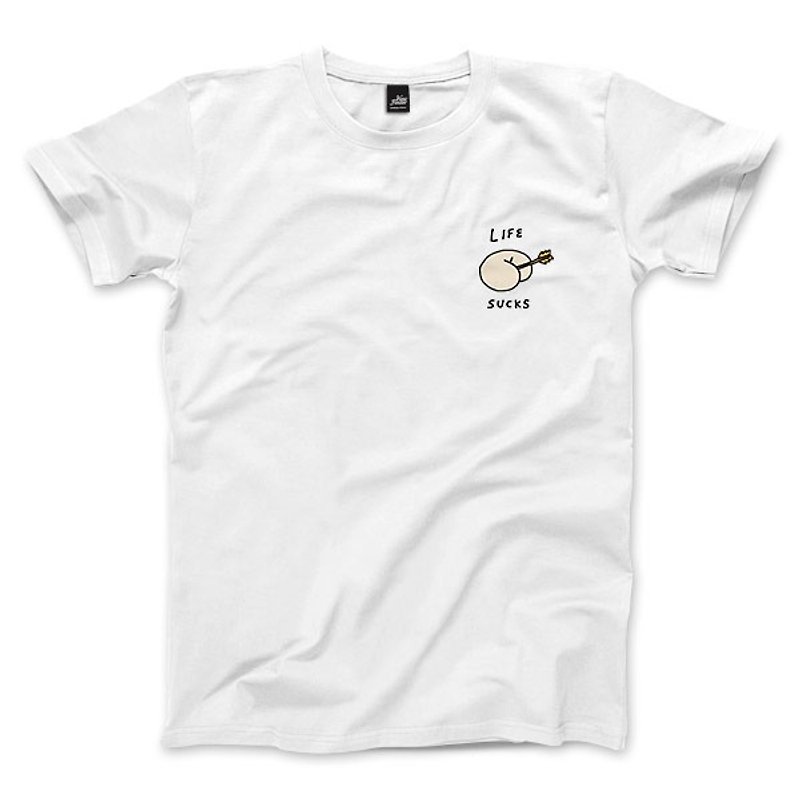 Suck in-White-Unisex T-shirt - เสื้อยืดผู้ชาย - ผ้าฝ้าย/ผ้าลินิน 