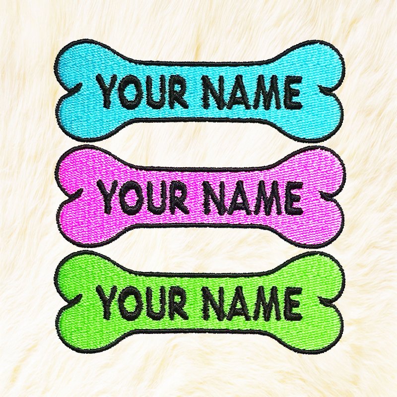 Dog Bone Personalized Iron on Patch Your Name Your Text Buy 3 Get 1 Free - 編織/刺繡/羊毛氈/縫紉 - 繡線 