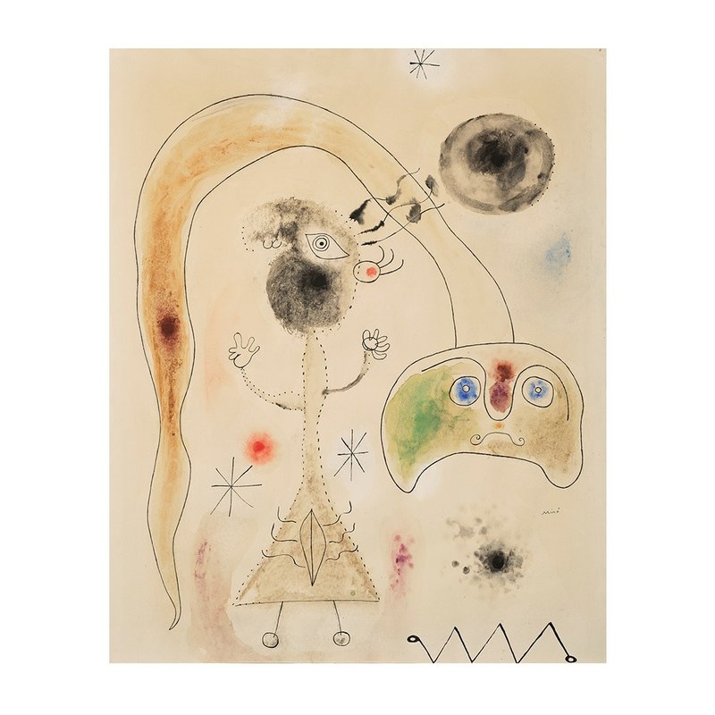 【藝術掛畫】 Joan Miro 米羅 -- 女人,蛇,星星 - 海報/掛畫/掛布 - 紙 
