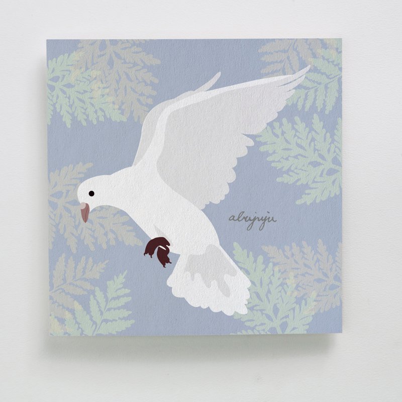 萬用賀卡｜Peace Dove by abujuju 阿不啾啾｜A012AB002 - 卡片/明信片 - 紙 藍色