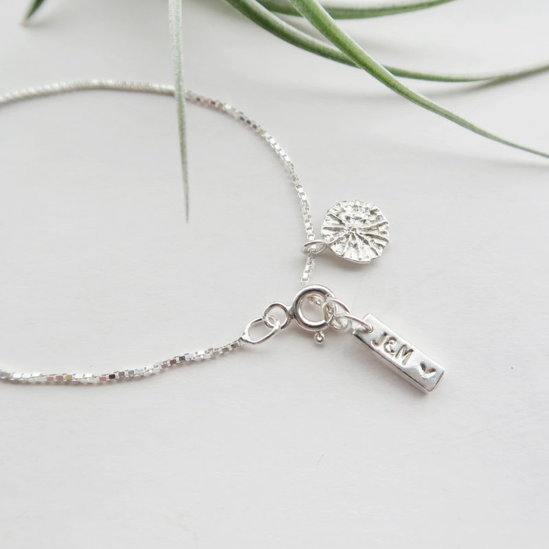 [Customized gift] Forest type 925 sterling silver mushroom dance customized engraving bracelet - สร้อยข้อมือ - เงินแท้ ขาว