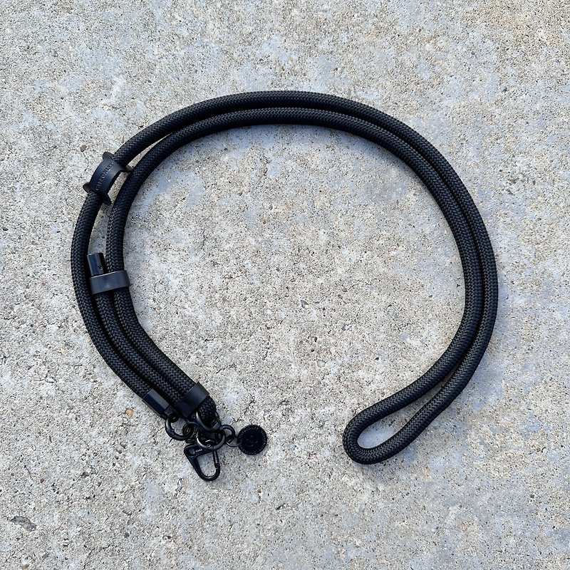 【10mm】Pure black mountain style portable mobile phone lanyard with transparent clip - Phone Accessories - Nylon Black