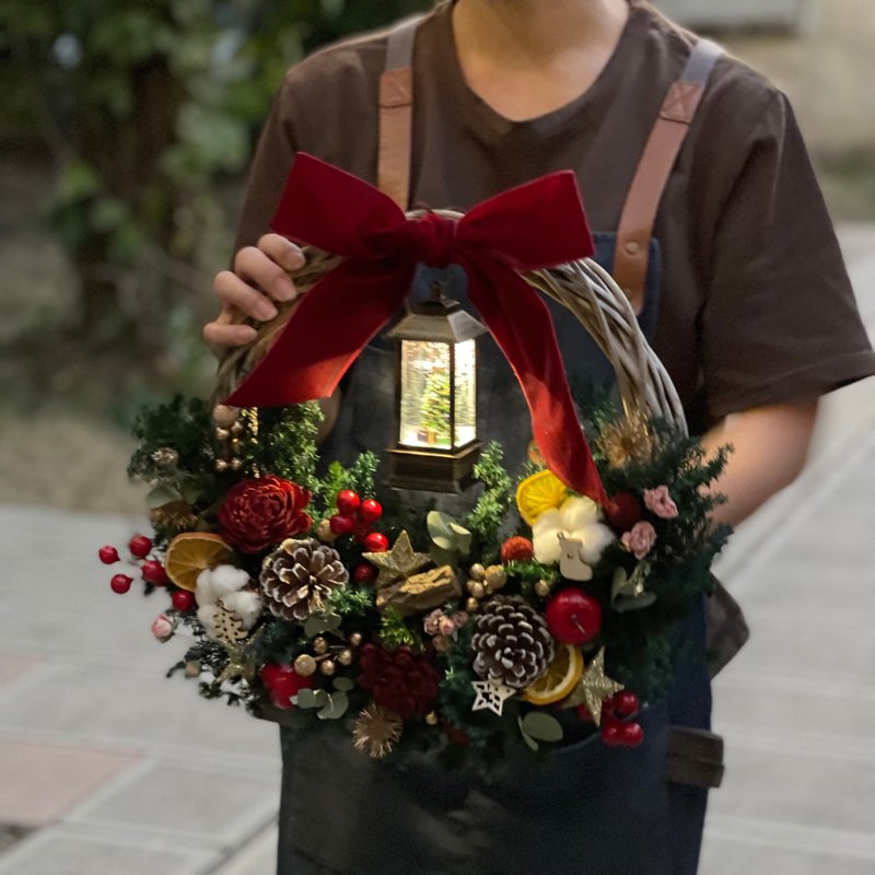 聖誕花圈 / 聖誕佈置 聖誕節裝飾 復古風聖誕花圈/聖誕禮盒 - 乾燥花/永生花 - 植物．花 多色