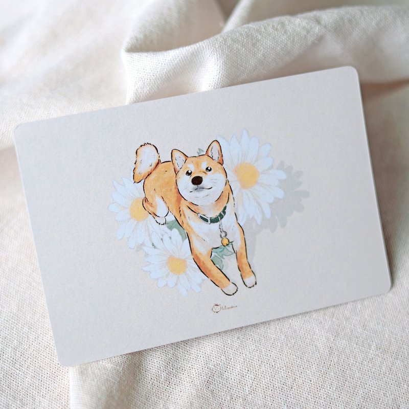 柴犬 ポストカードカード ユニバーサルカード 柴犬 柴犬 イラスト 周辺 オリジナル - カード・はがき - 紙 オレンジ