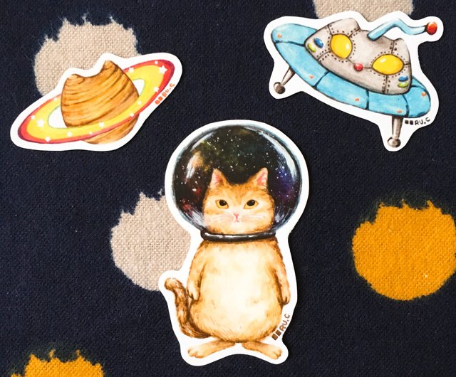 ガラス玉猫宇宙猫文房具ラッキーバッグセットA - ショップ 1s