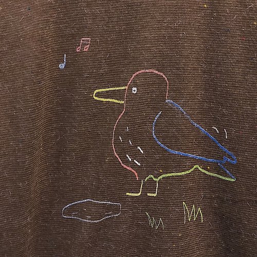 WASHINGMACHINE’s vacation Rainbow-Bird Song Line Drawing Illustration / Top T-shirt