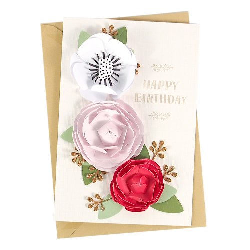 205剪刀石頭紙 盛開花朵給美麗的你【Hallmark-Signature 手工系列 生日祝福】