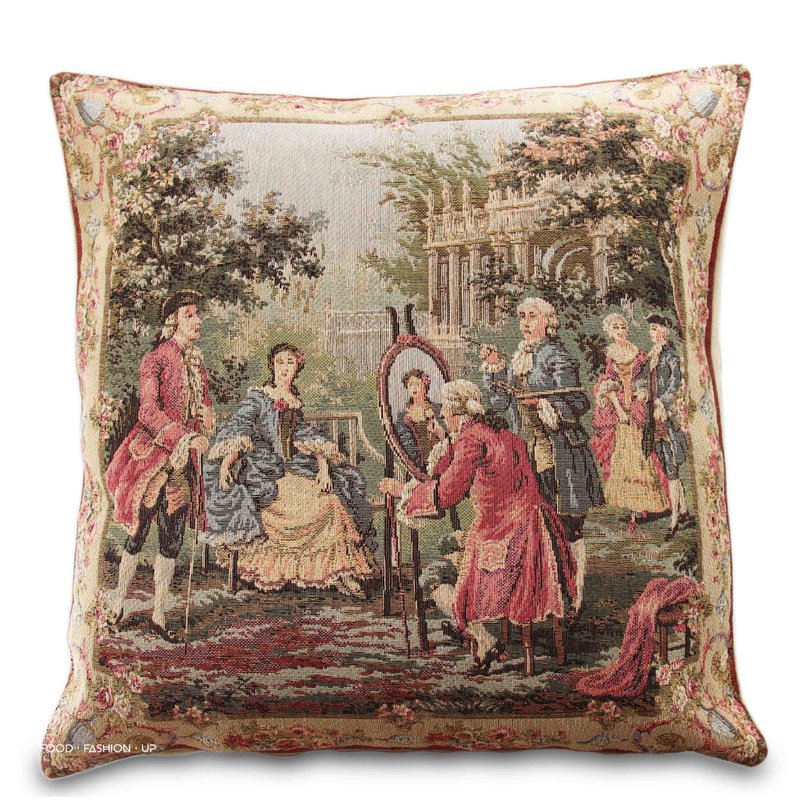 François Boucher Palace Portrait Artist_Limited to 1_European Royal Jacquard & Velvet Cushion - Pillows & Cushions - Cotton & Hemp 