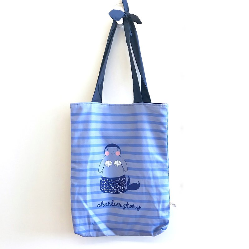 :  Fat Boy Lok TOTEFAT – M size – Mermaid Lok Blue - Handbags & Totes - Polyester Multicolor