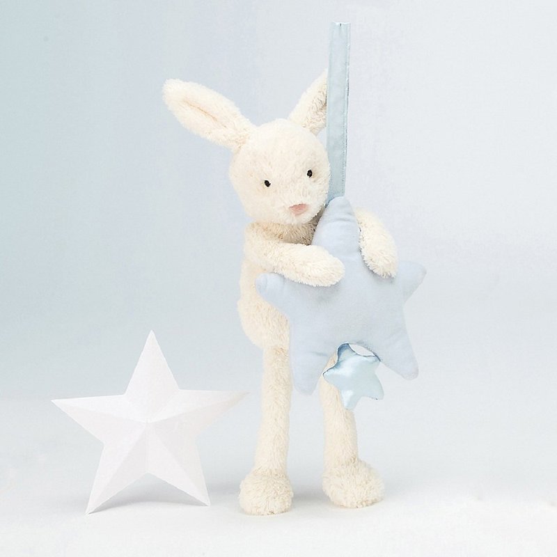 Jellycat Musical Pull Star Blue Bunny - ของเล่นเด็ก - เส้นใยสังเคราะห์ สีน้ำเงิน