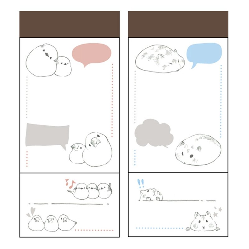 便籤本(倉鼠/小鳥)12.7X5.6CM/50PiC - 便條紙/便利貼 - 紙 多色