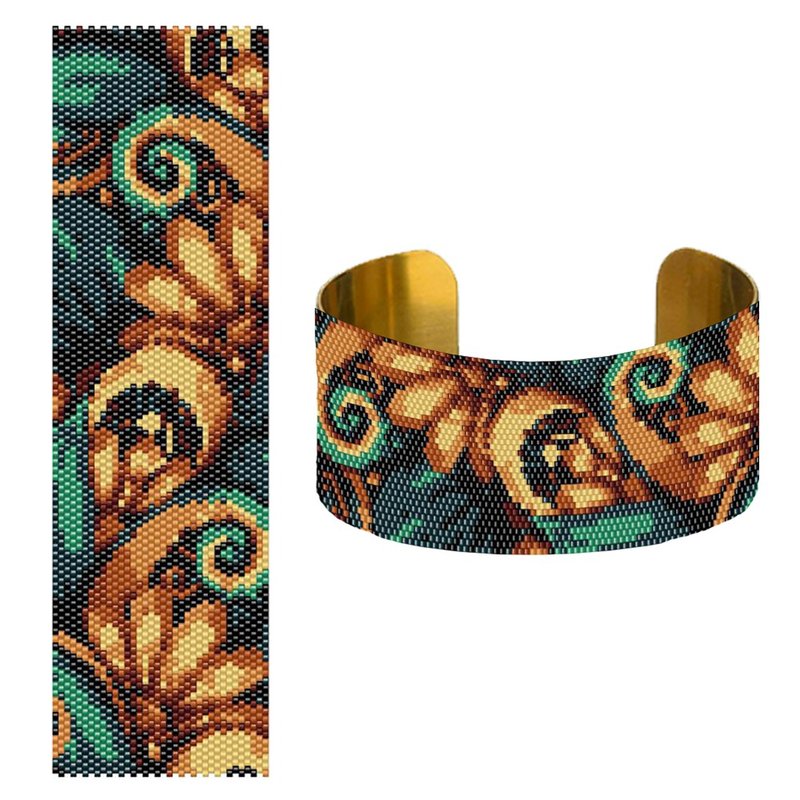 Peyote Pattern Bracelet, Beading Bracelet, Miyuki Delica Pattern, Peyote Stitch - 其他數位設計 - 其他材質 