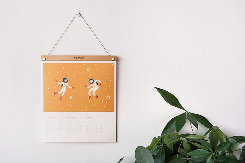 2018 astronaut calendar / calendar / memorabilia calendar / illustration calendar / decorative painting, take you to see the stars sea - Calendars - Paper 