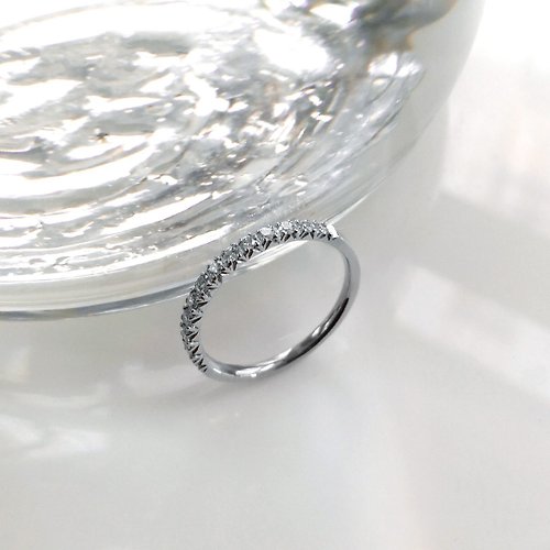 Bridal Secret Jewelry 訂製-Marriage-18K/750白金鑲鑽石花紋戒指