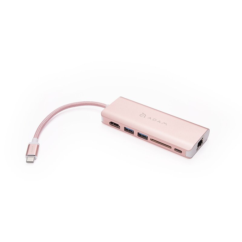Hub A01 USB 3.1 USB-C 6 port Multifunction Hub (Simplified Edition) Rose Gold - Chargers & Cables - Other Metals Pink
