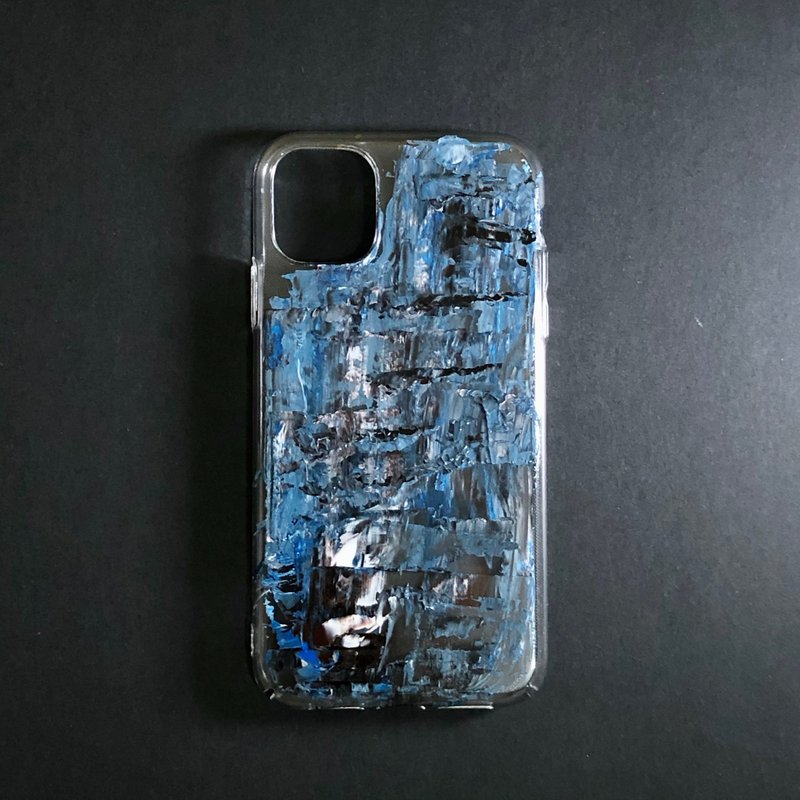 Acrylic 手繪抽象藝術手機殼 | iPhone 11 |  Glitch - 手機殼/手機套 - 壓克力 藍色
