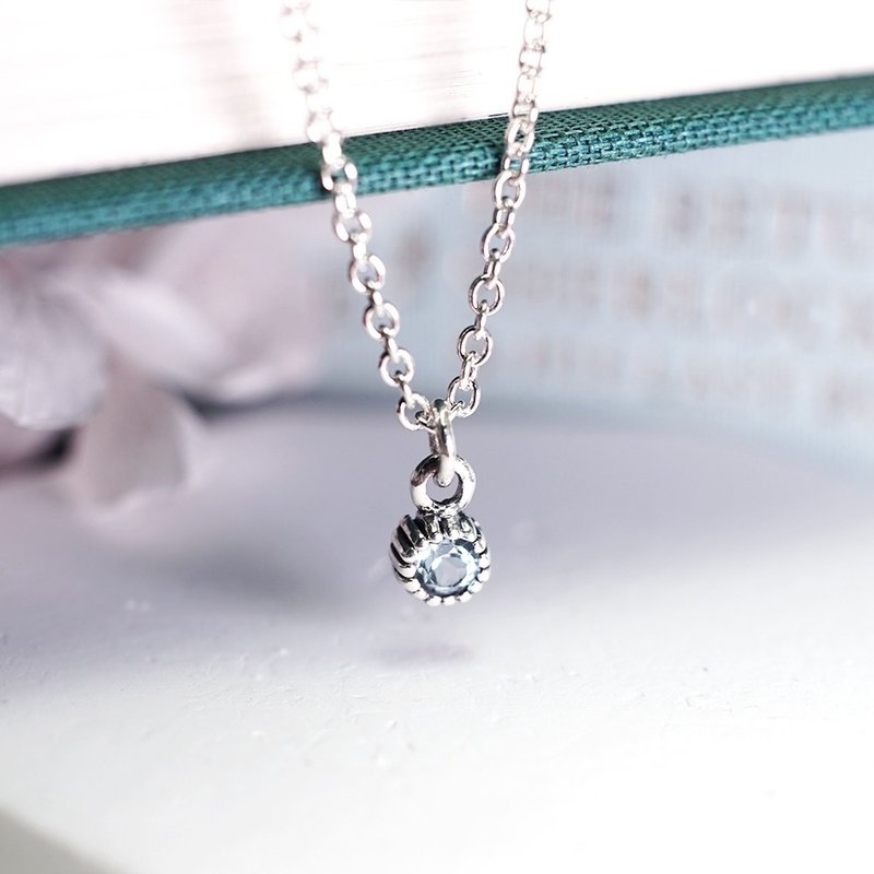 Gemini Constellation Guardian Stone Single Diamond Design 925 Sterling Silver Necklace Girls Birthday Gift Natural Stone - สร้อยคอ - เงินแท้ หลากหลายสี