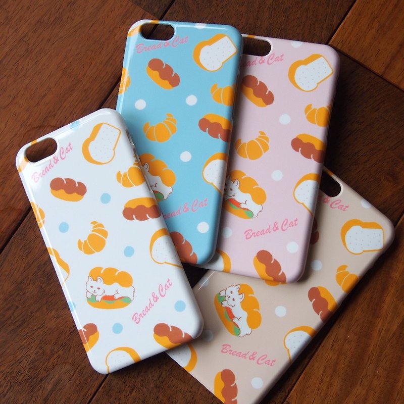 Plastic iPhone case - Bread and Cat - - Phone Cases - Plastic White
