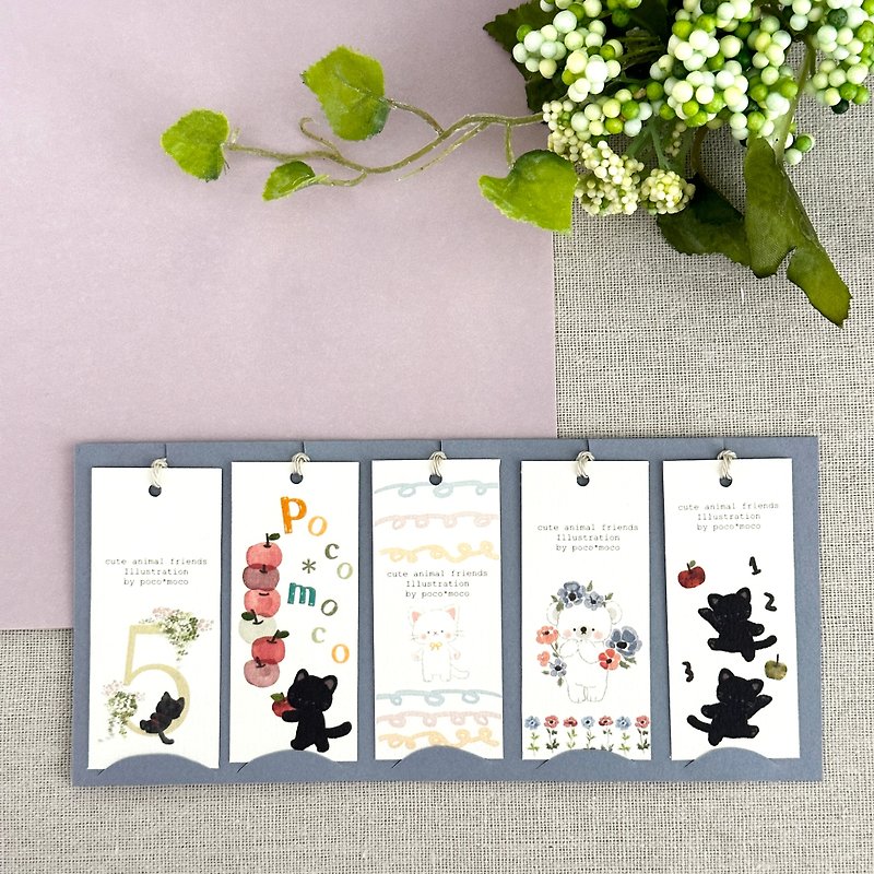 Black cat and polar bear tag bookmark   B - ที่คั่นหนังสือ - กระดาษ หลากหลายสี