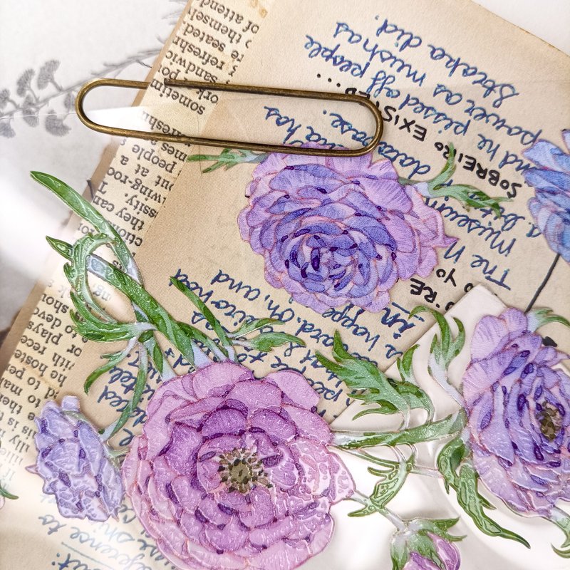 Ranunculus /  Masking Tape - Washi Tape - Plastic Multicolor