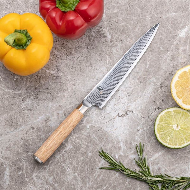 SHUN CLASSIC UTILITY KNIFE 150mm (White handle) - Knives & Knife Racks - Stainless Steel 