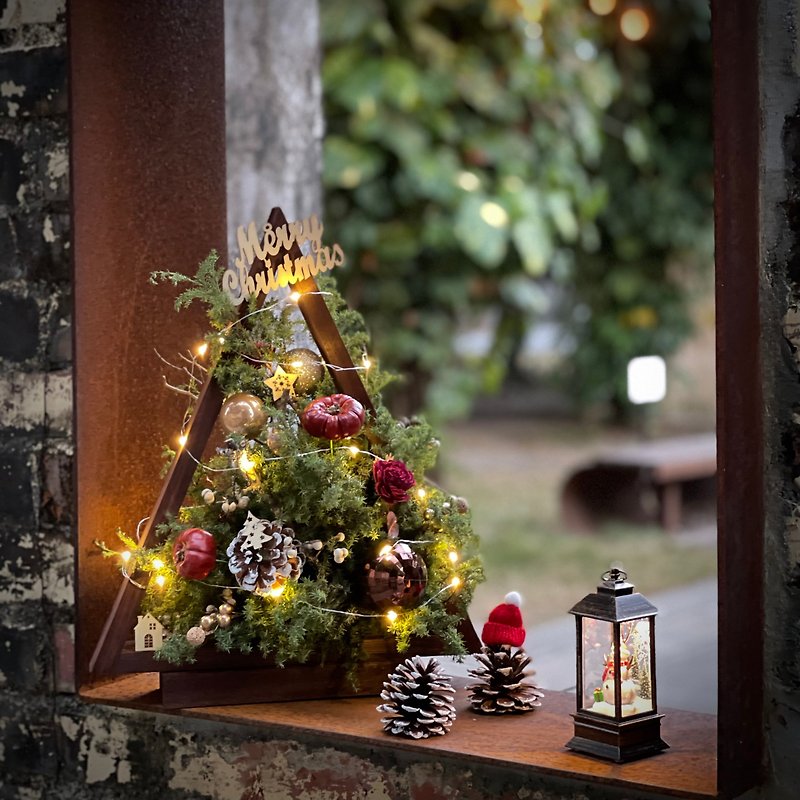 キャラメル木枠クリスマスツリー*D03/木枠クリスマスツリー/クリスマス/ホームクロス/専用クリスマスギフトボックス - フラワー/ガーデン - 寄せ植え・花 