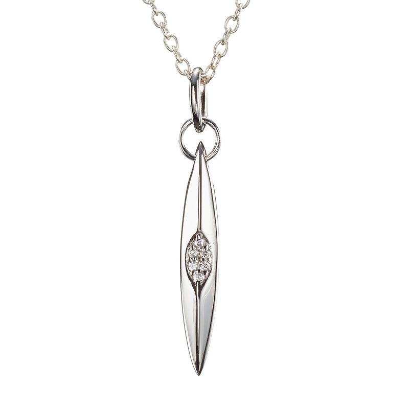 Moissanite Necklace, Diamond Alternative April Birthstone Pendant, Asha Necklace - Necklaces - Sterling Silver Silver