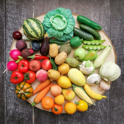FRUIT STORIES 微型蔬菜和水果套裝 50 件逼真的童話花園