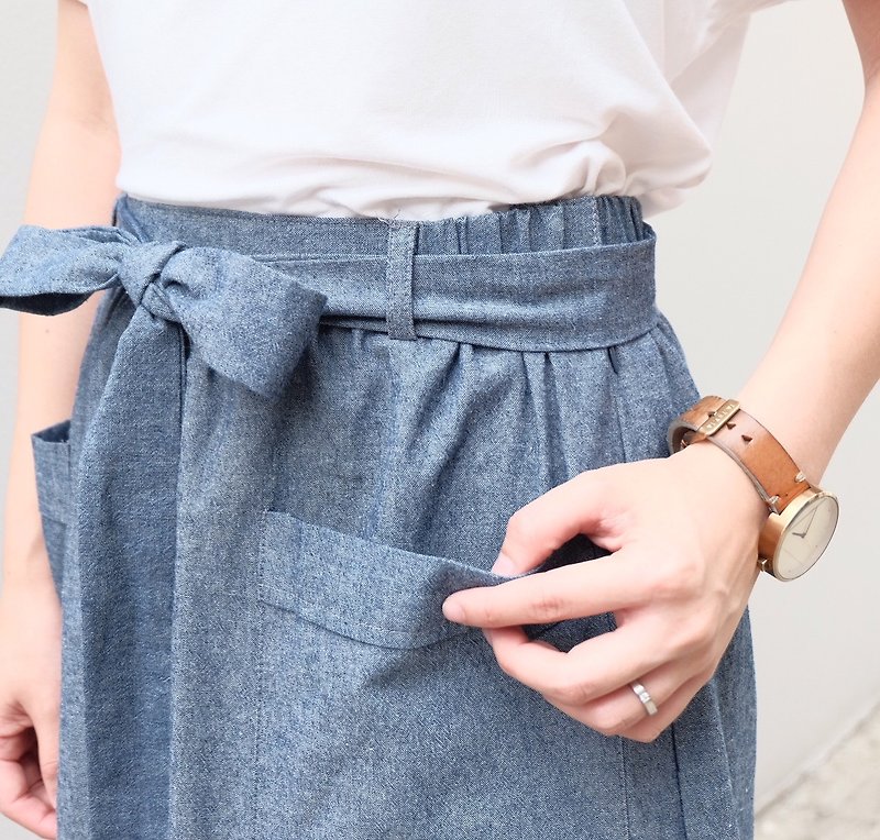 Ribbon Skirt : Jean Chambray - Skirts - Other Materials Blue
