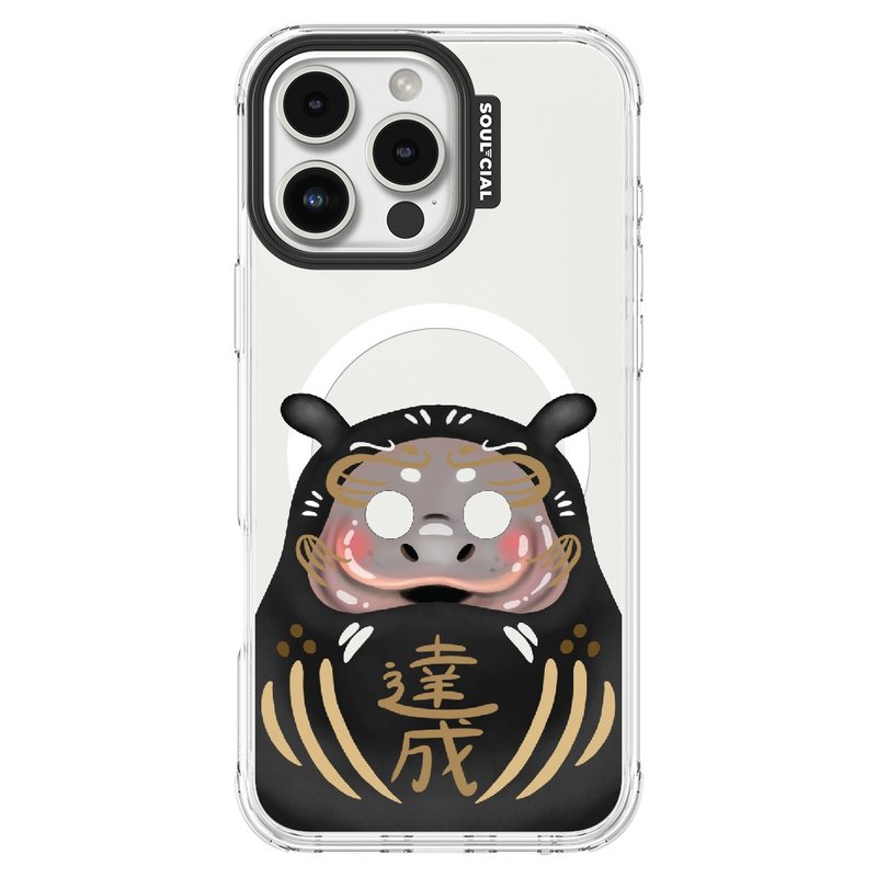 Daruma-DRV Tassei Hippo iPhone case MagSafe magnetic protective case - เคส/ซองมือถือ - วัสดุอื่นๆ 