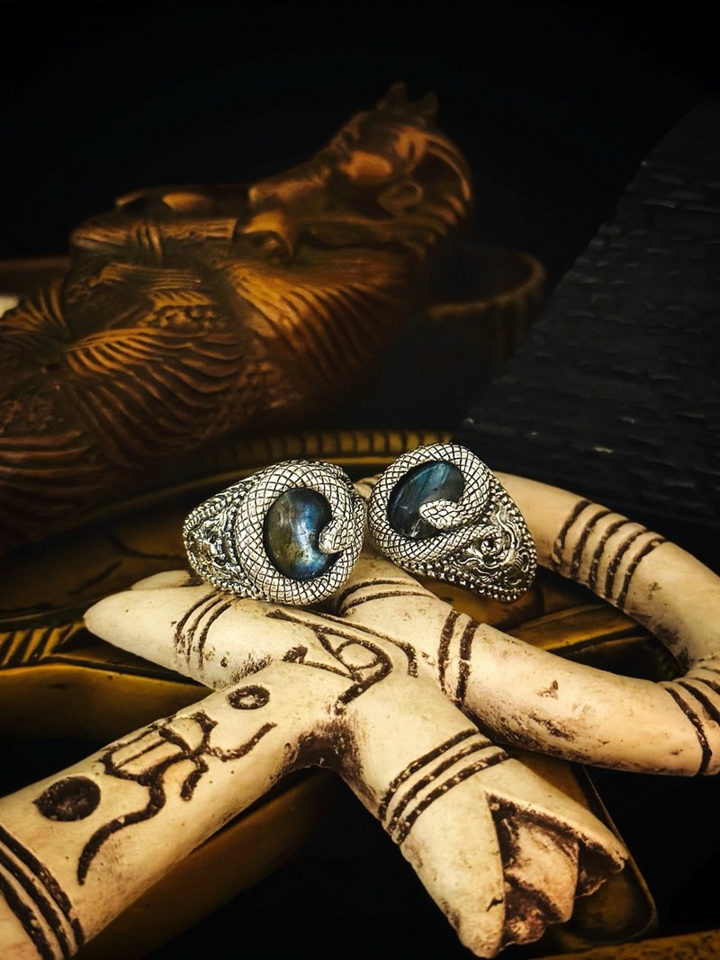 [Egyptian Series] Wajit/Scarab/Labradorite/Sterling Silver/Ring - แหวนทั่วไป - เงินแท้ สีเงิน