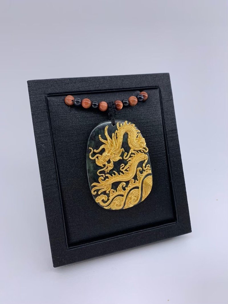 Chenmo Gold Series-Longteng Necklace Pendant - สร้อยคอ - หยก 