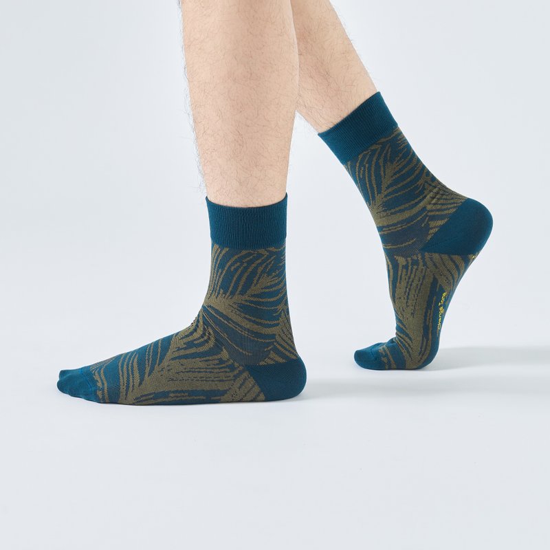 Rubbing/Army Green (F, XL)-MIT Design Mid-calf Socks - Socks - Cotton & Hemp Green