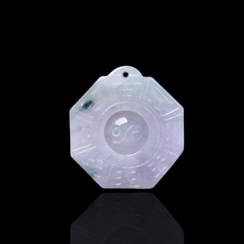 瓔珞珠寶盒 E.L.Jewelry Box 【擋煞‧避邪】冰種紫羅蘭飄花八卦項鍊 |天然緬甸玉A貨翡翠|送禮